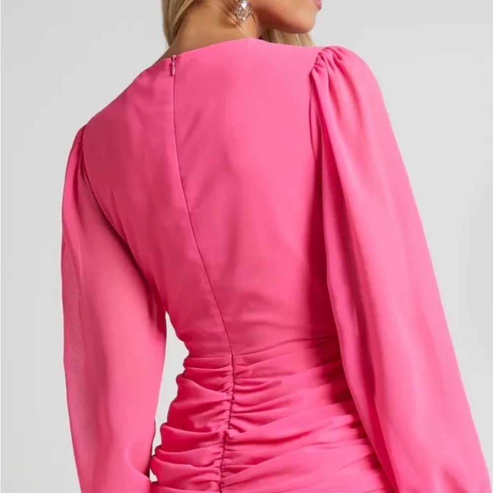Showpo Pink Mini Dress Ruched - Picture 3 of 3